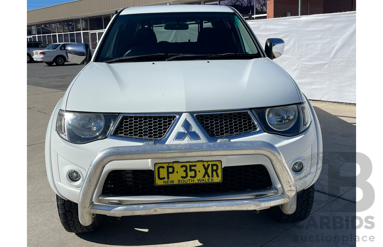 7/2012 Mitsubishi Triton Glx-R (4x4) MN MY12 Double Cab Utility White 2.5L