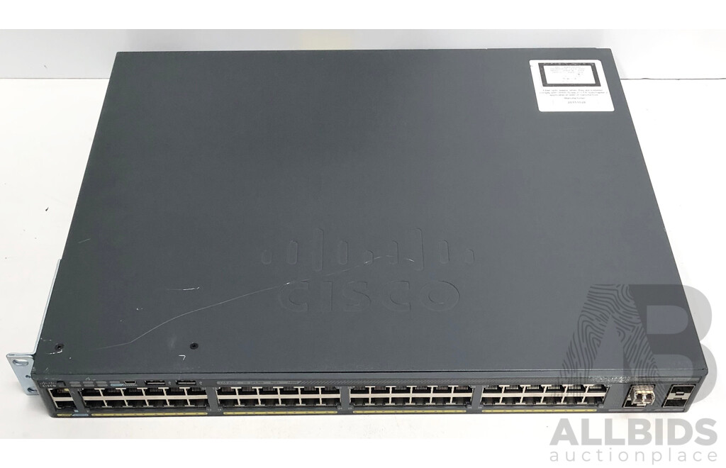 Cisco (WS-C2960X-48FPS-L) Catalyst 2960-X Series 48-Port Gigabit Ethernet PoE+ Switch