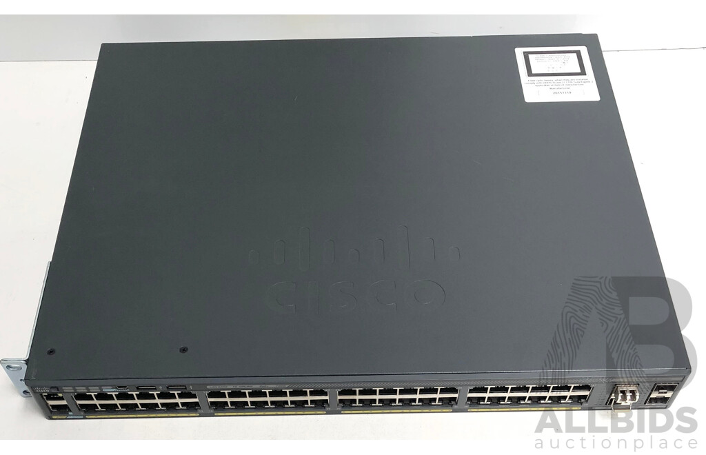 Cisco (WS-C2960X-48FPS-L) Catalyst 2960-X Series 48-Port Gigabit Ethernet PoE+ Switch