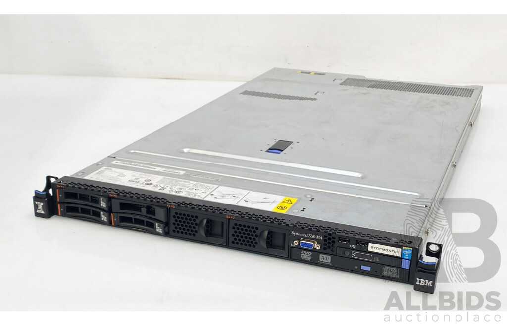 IBM System X3550 M4 Intel Xeon (E5-2609 ) 2.40GHz 4-Core CPU 1RU Server
