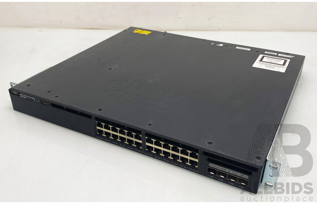 Cisco (WS-C3650-24PS-S) Catalyst 3650 4X1G 24-Port PoE+ Gigabit Ethernet Switch