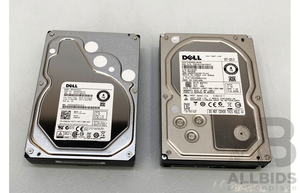 Dell  4TB 7.2K SATA 3.5-Inch Hard Drive - Lot of Two