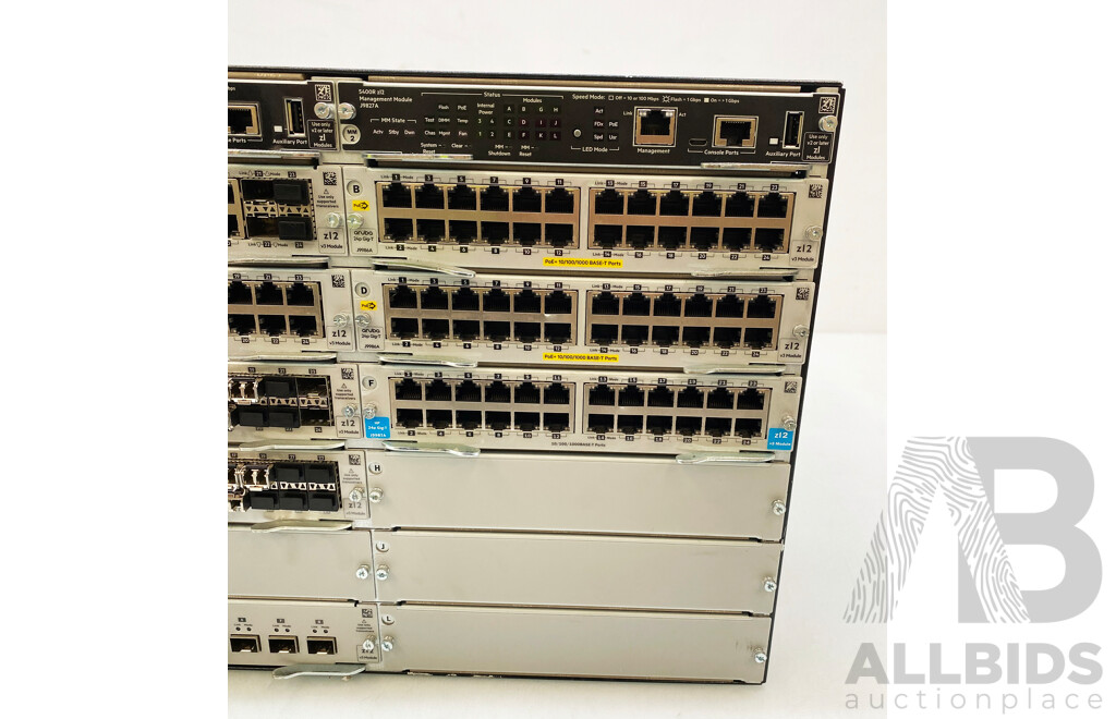HP Aruba (J9851A) Switch Chassis W/ PoE Ethernet Modules