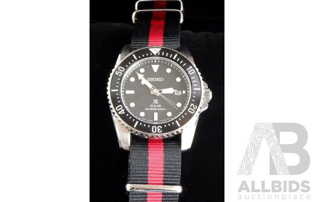 Boxed Seiko Prospex Solar Divers Wrist Watch, V147-0CS0