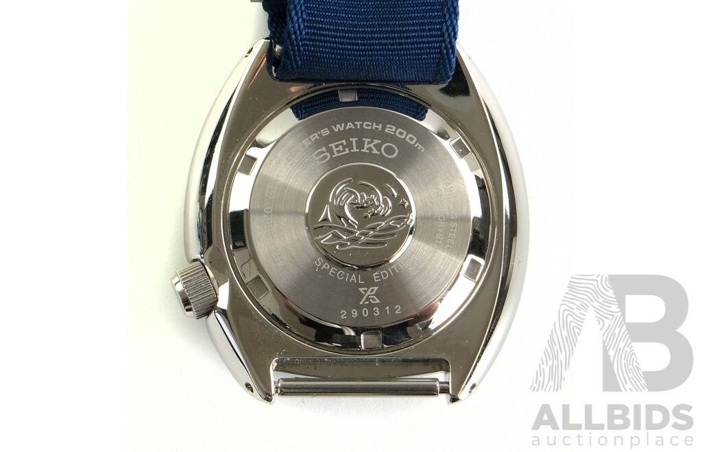 Boxed Seiko Divers 'Save the Ocean' Special Edition Watch, Sapphire Crystal with Spare Band