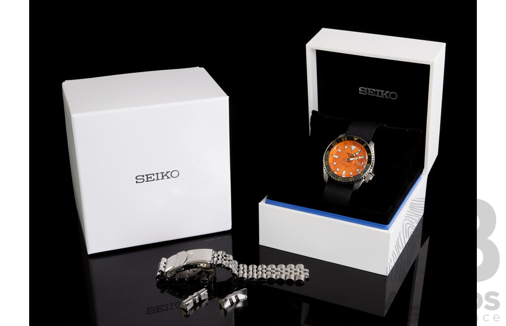 Boxed Seiko 5 GMT Watch with Date Function