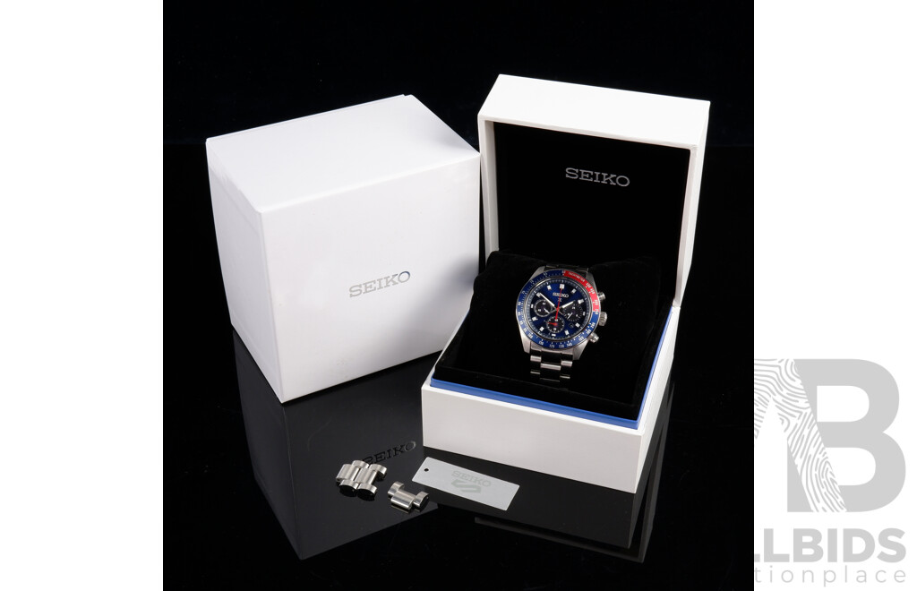 Boxed Seiko Speedtimer Chronograph Solar Watch, Sapphire Crystal