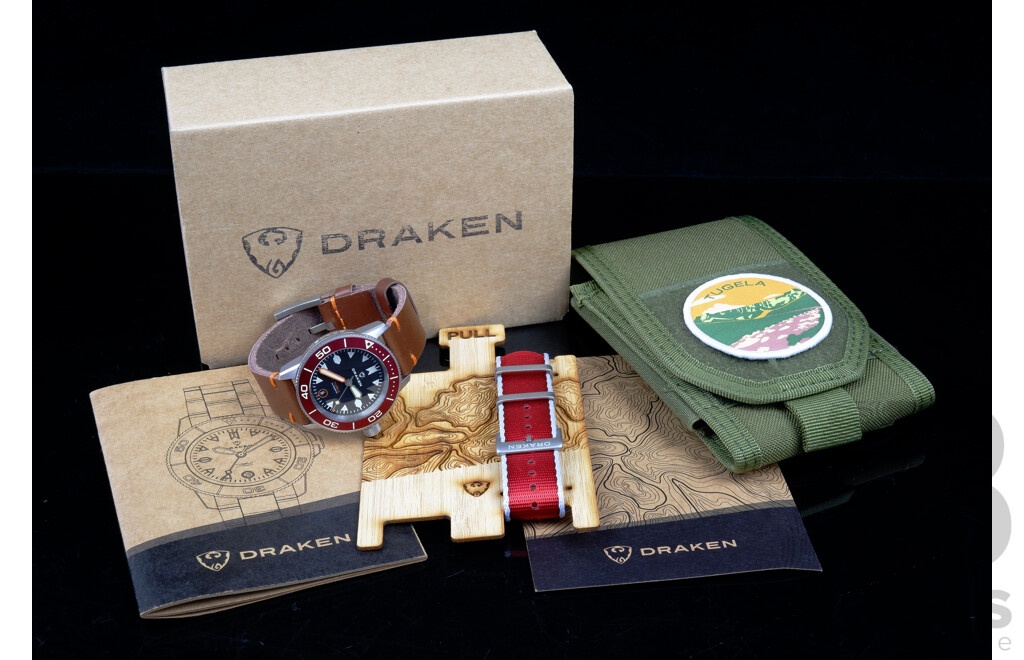 Boxed Draken Tugela Watch, Sapphire Crystal, with Additional Band