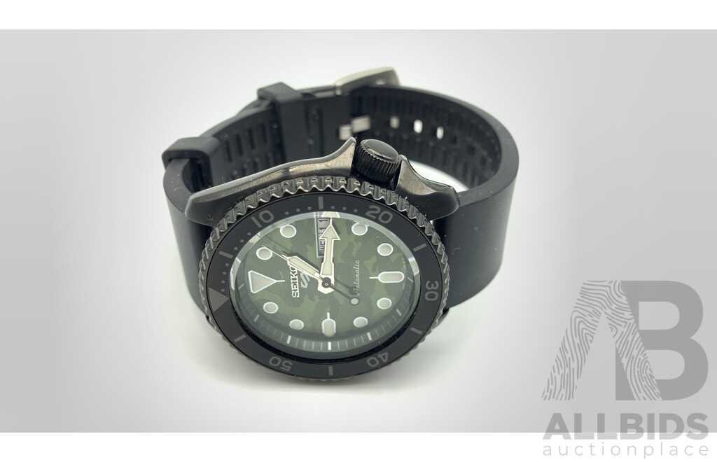 Seiko 5 Sports Green Camouflage Dial Automatic Men's Watch - SRPJ37K1