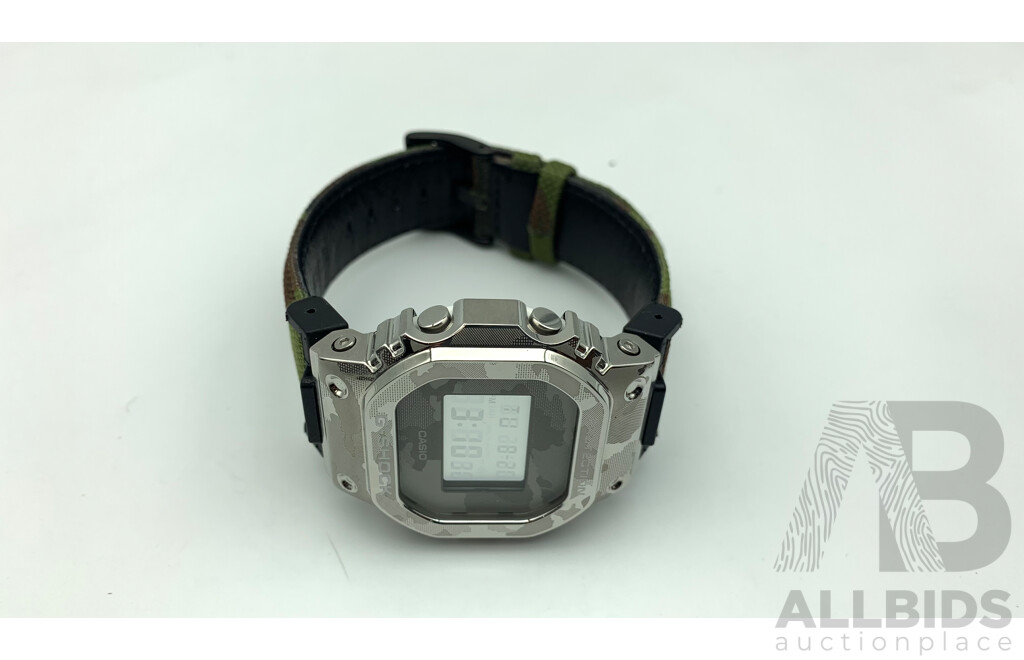 Casio G-Shock GM5600 Digital Metal and Resin Silver Camo Watch