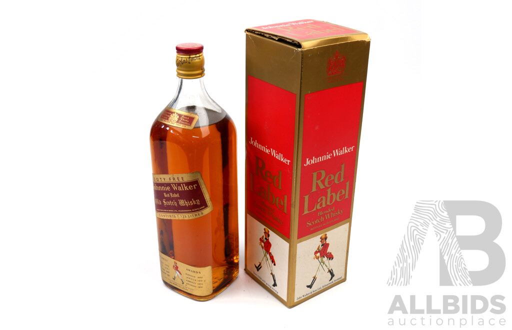 Johnnie Walker Red  Label, 1.125 Litre Bottle in Original Box