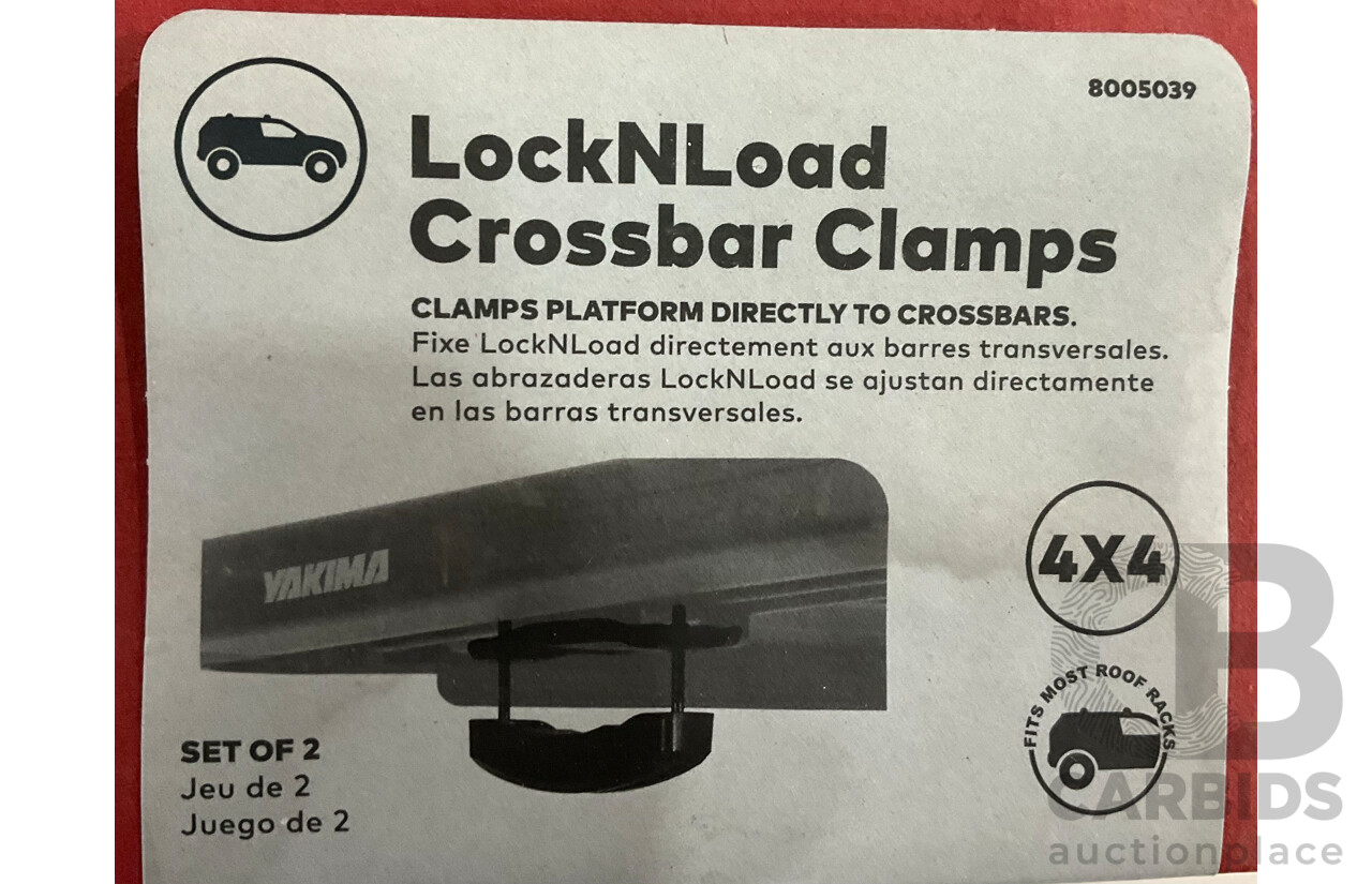 YAKIMA Specific Platform Mounting Kit for Toyota LC200 Series & Easy Off Awning Bracket & Assorted of LockNLoad Accessory - Lot of 5 - Estimated Total ORP $447.00