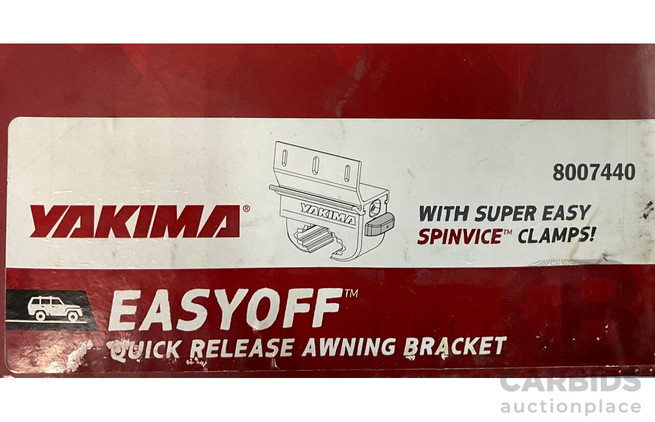 YAKIMA Specific Platform Mounting Kit for Toyota LC200 Series & Easy Off Awning Bracket & Assorted of LockNLoad Accessory - Lot of 5 - Estimated Total ORP $447.00