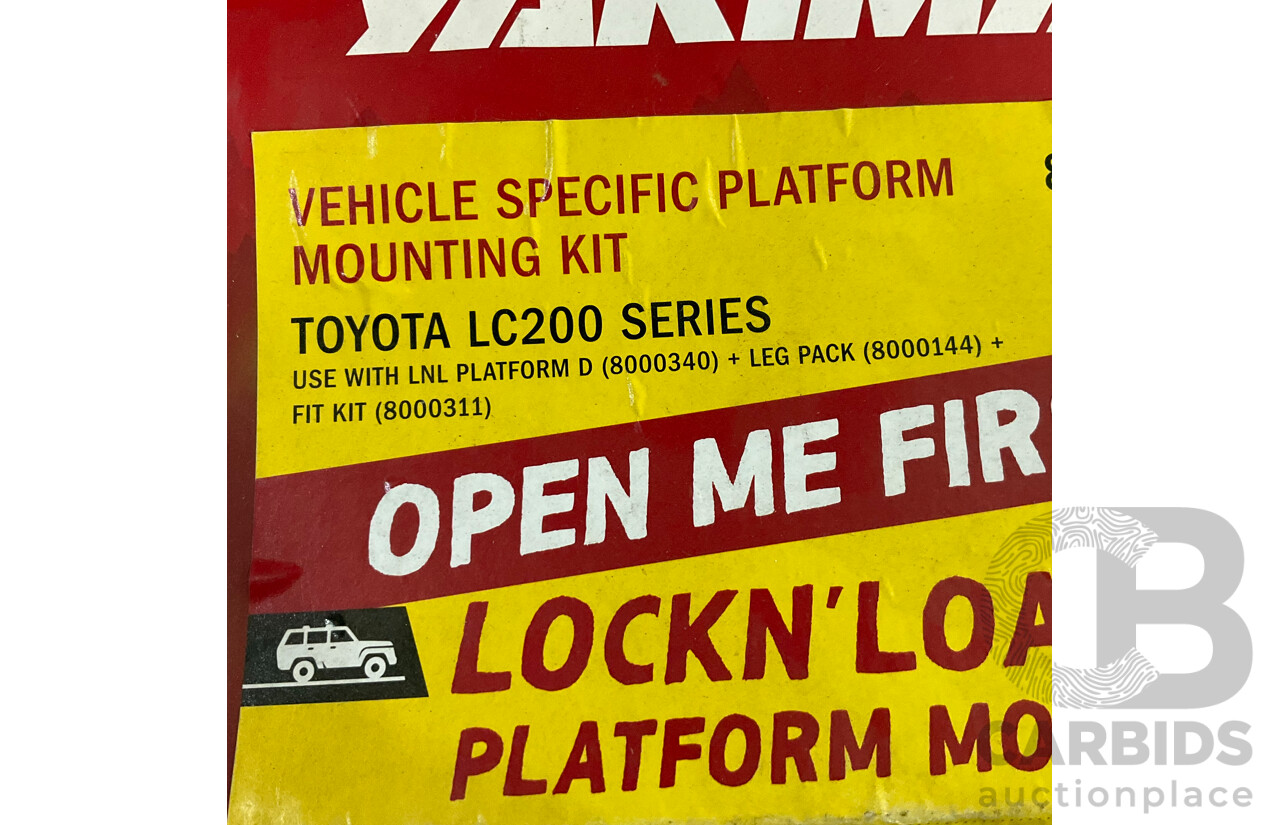 YAKIMA Specific Platform Mounting Kit for Toyota LC200 Series & Easy Off Awning Bracket & Assorted of LockNLoad Accessory - Lot of 5 - Estimated Total ORP $447.00