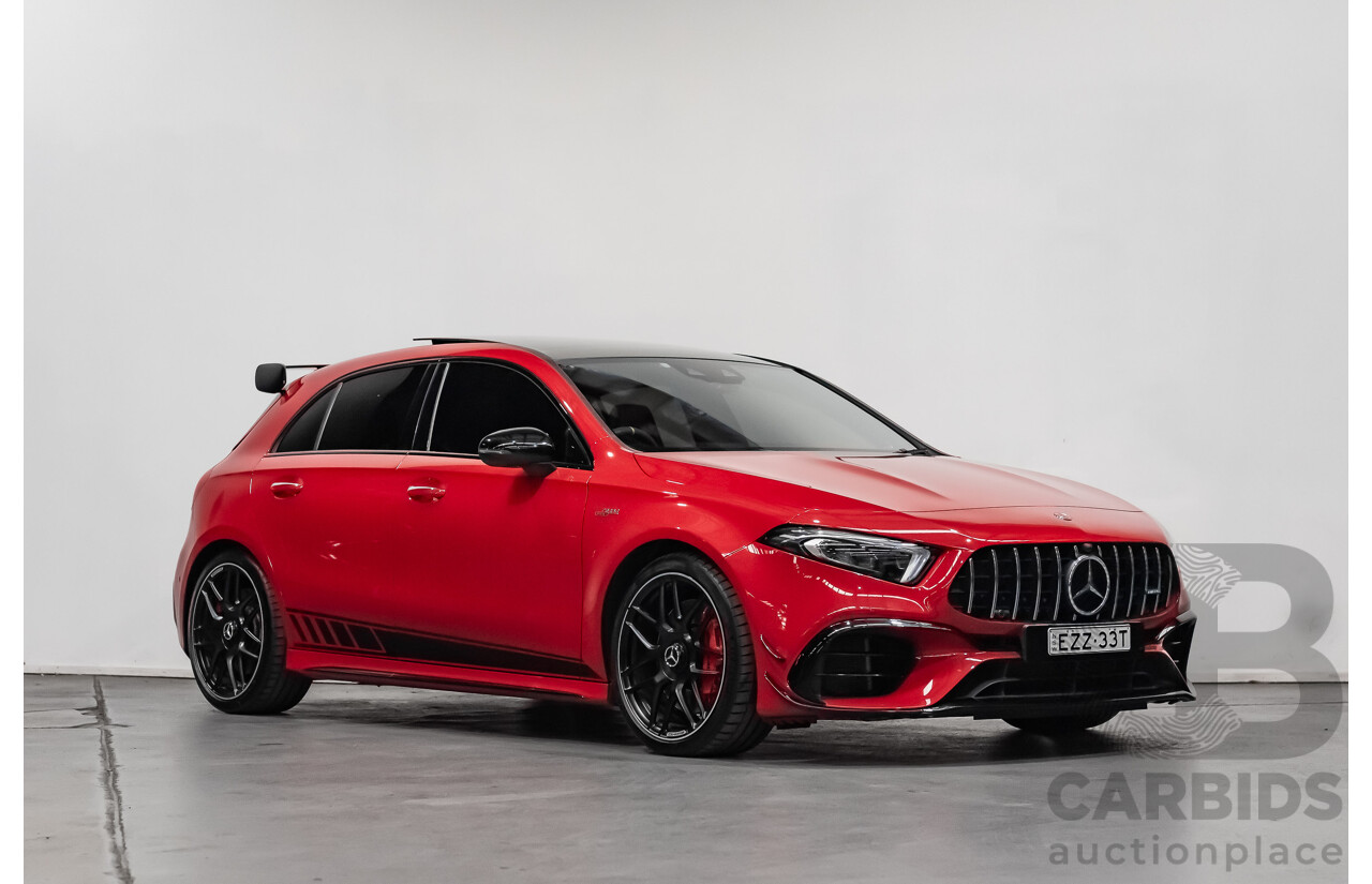 02/2020 Mercedes Benz A45 S AMG 4Matic+ (AWD) W177 MY20 4d Hatchback Jupiter Red Turbo 2.0L