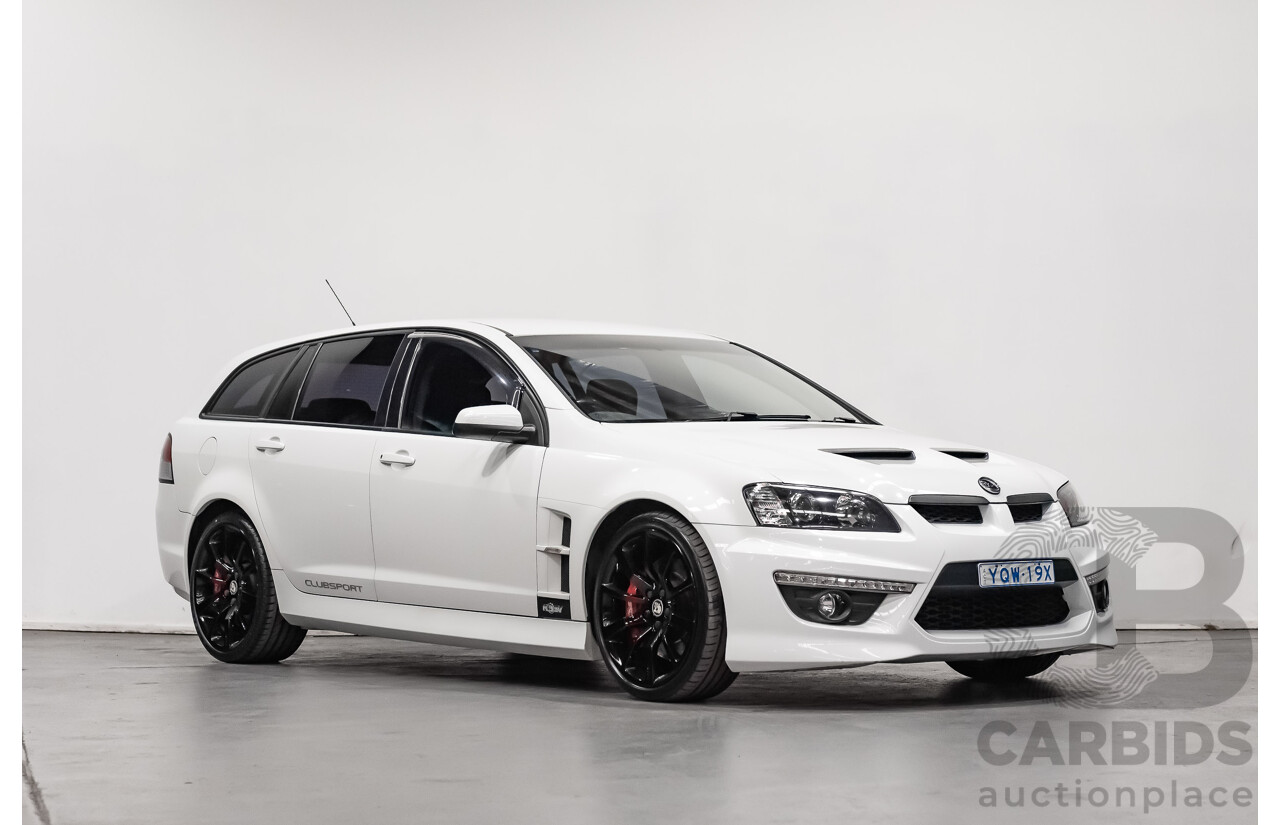 10/2012 Holden HSV Clubsport R8 Tourer E3 25th Anniversary MY12.5 4d Wagon Heron White 6.2L