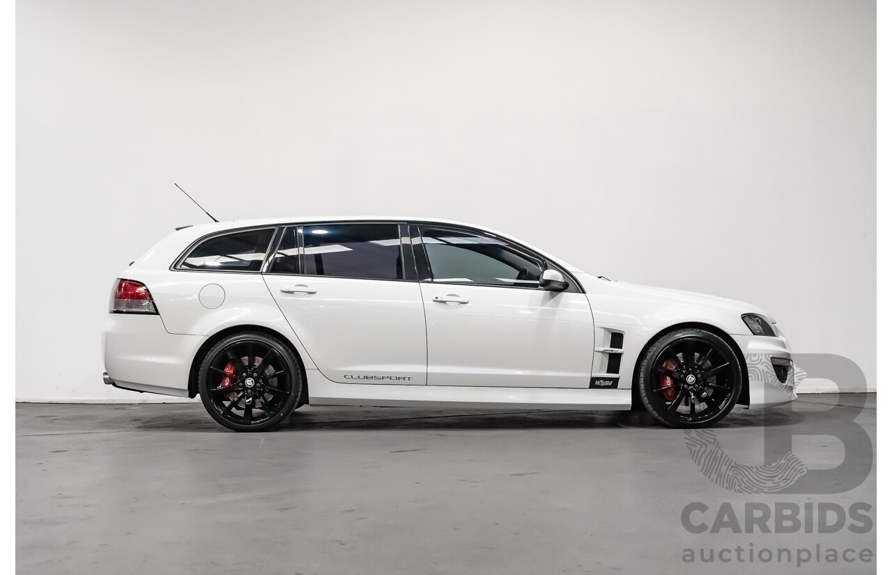 10/2012 Holden HSV Clubsport R8 Tourer E3 25th Anniversary MY12.5 4d Wagon Heron White 6.2L