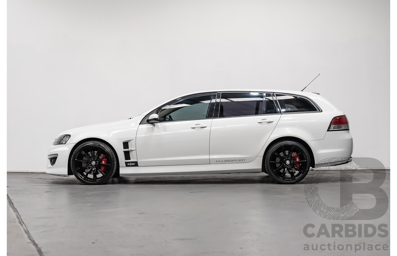 10/2012 Holden HSV Clubsport R8 Tourer E3 25th Anniversary MY12.5 4d Wagon Heron White 6.2L