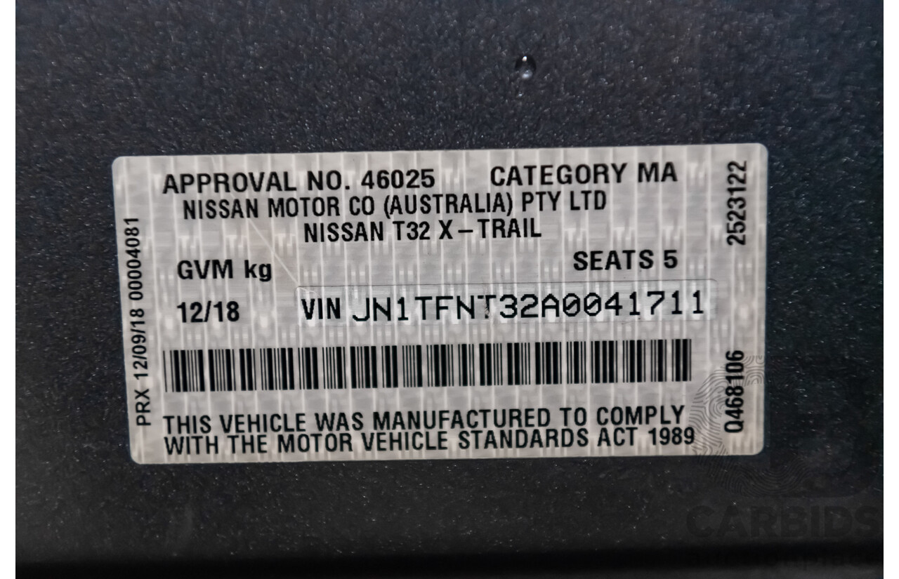 12/2018 Nissan X-Trail T32 Series 2 TL X-Tronic (4x4) MY19 4d Wagon Gun Metallic Grey Turbo Diesel 2.0L