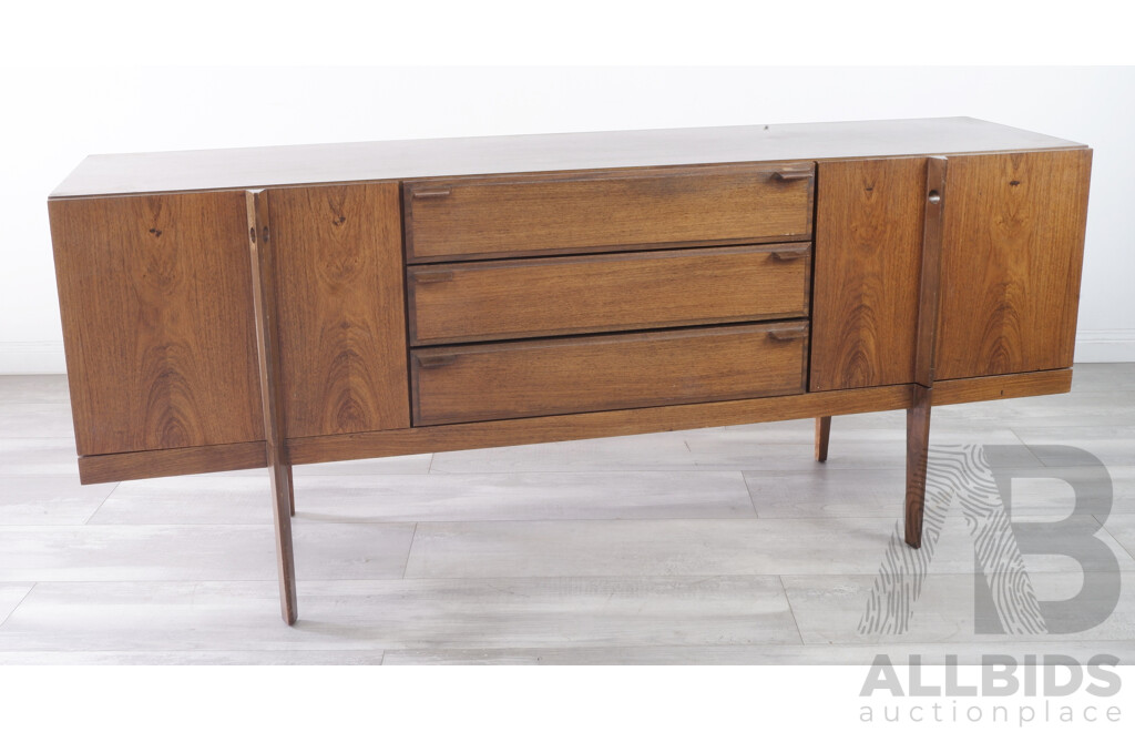 Mid Century Sideboard with with Cut Out Handles