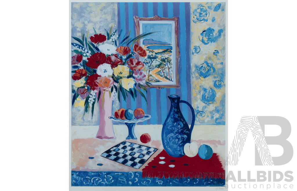 Jean Claude Picot (French 1933-2020), Le Vase Bleu de Madrid, 2003, Seriolithograph (un-numbered), 76 x 63.5cm (Image), 108 x 94cm (frame)