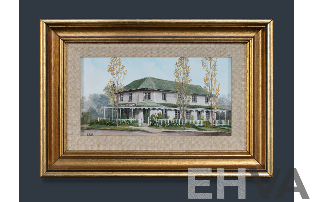 Diana Lane, The Bell Inn, Windsor [NSW], Oil on Board, 11 x 21.5cm (Image)