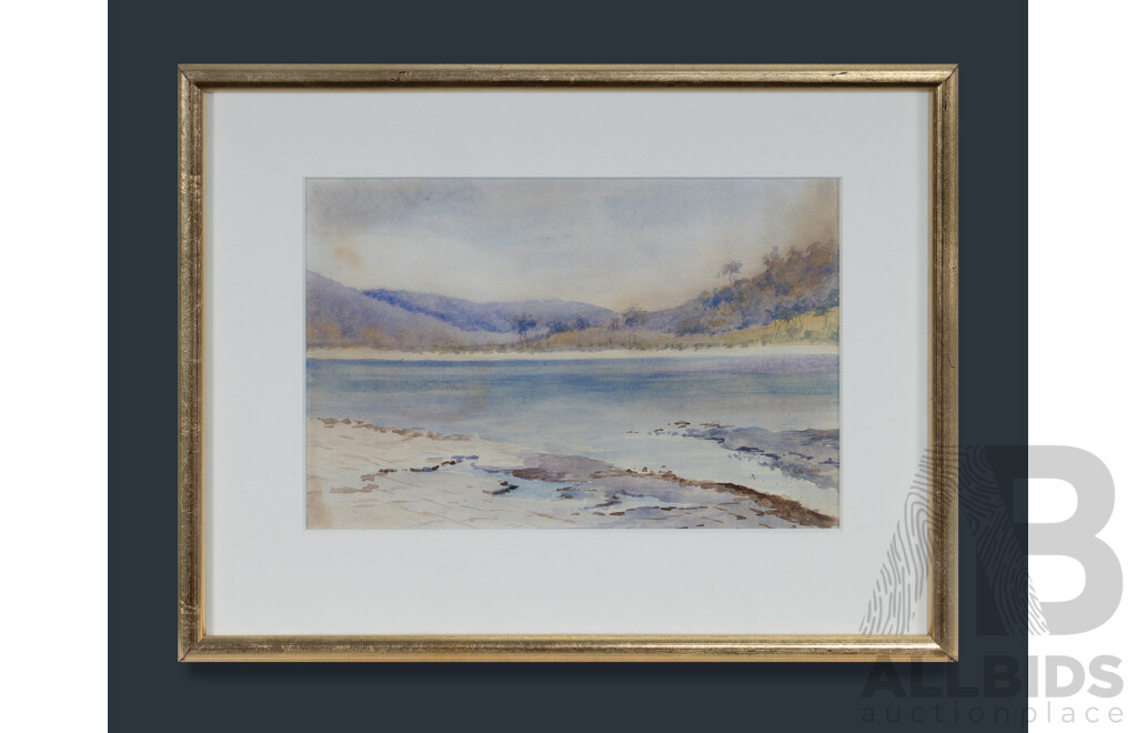 Artist Unknown, Water View, c.1900, Watercolour, 12.5 x 19cm