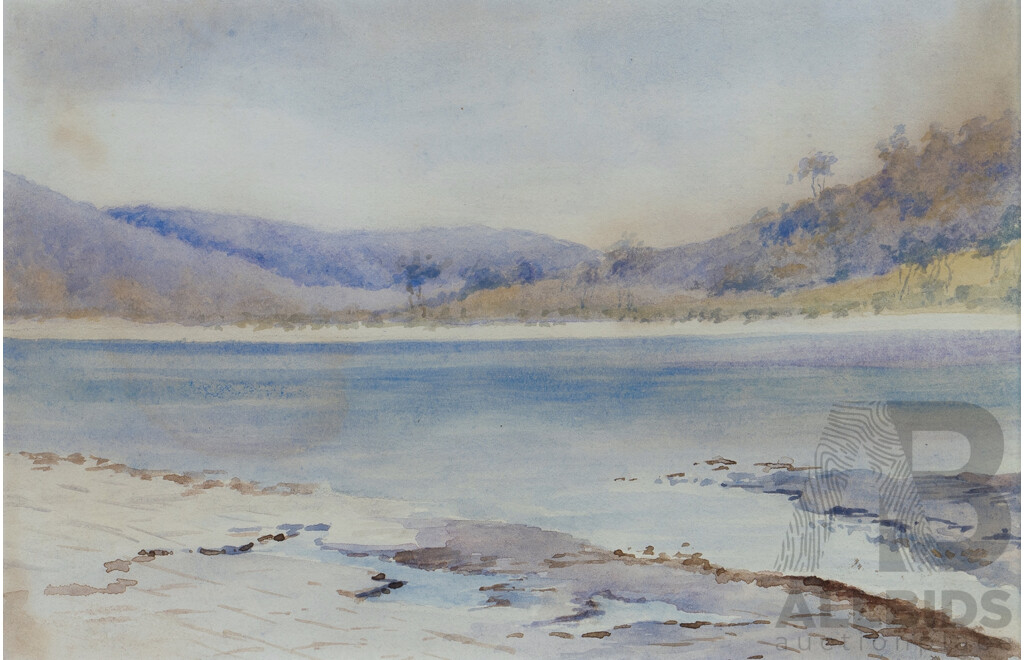 Artist Unknown, Water View, c.1900, Watercolour, 12.5 x 19cm