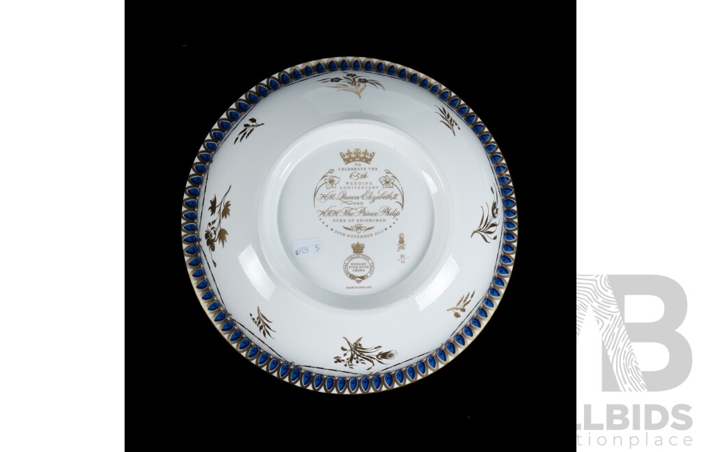 Royal Collection Trust Celebration Bowl. Commemorating the 65th Wedding Anniversary of Queen Elizabeth II and Prince Philip.