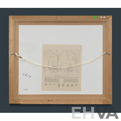 After Algernon Talmage (British 1871-1939), The Founding of Australia, Coloured Lithograph, with key verso., 43 x 60cm (Image) 78 x 90cm (frame)