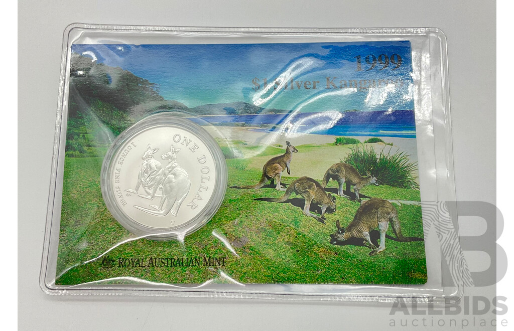 Australian RAM 1999 One Dollar Silver Kangaroo Coin .999 Silver