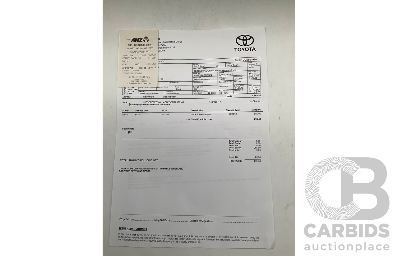 6/2012 Toyota Landcruiser Sahara (4x4) VDJ200R 4d Wagon Silver Turbo Diesel V8 4.5L