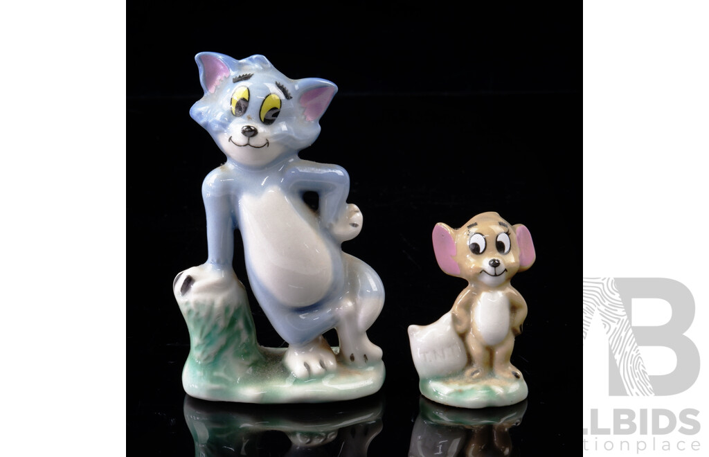 Vintage Wade Ben and Jerry Glazed Ceramic Figures