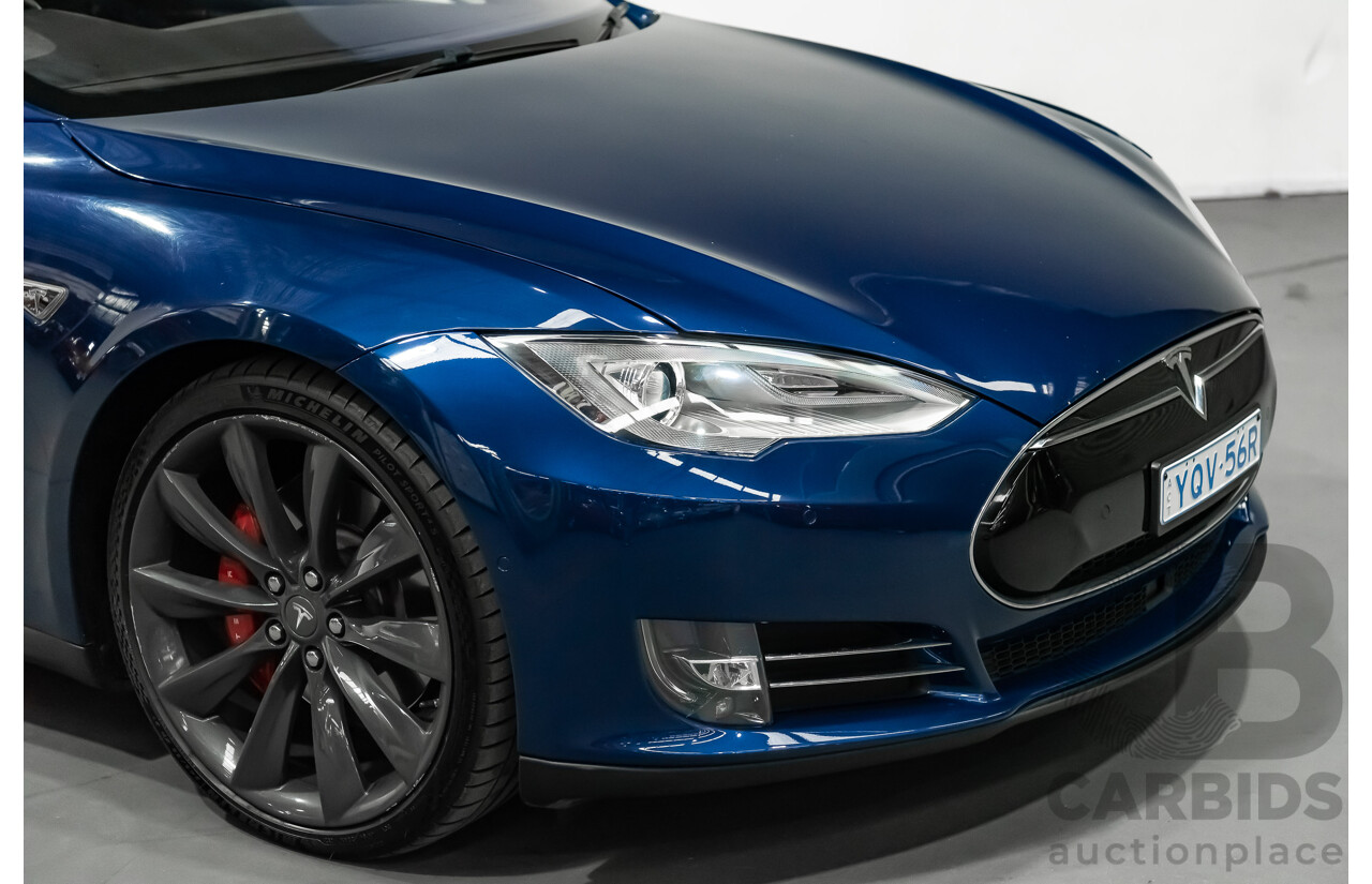 9/2015 Tesla Model S P85D (AWD) 4d Hatchback Deep Blue Metallic - Dedicated Electric with Insane Mode