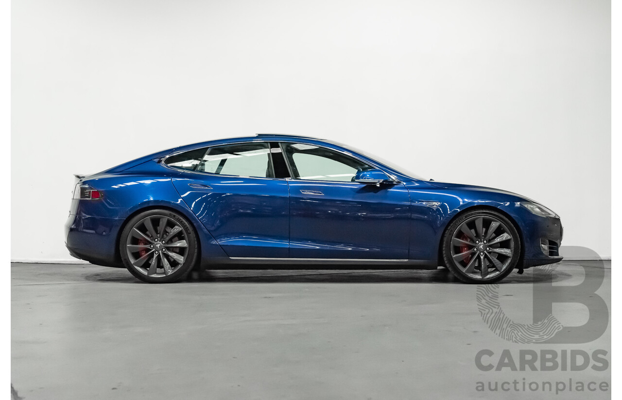 9/2015 Tesla Model S P85D (AWD) 4d Hatchback Deep Blue Metallic - Dedicated Electric with Insane Mode