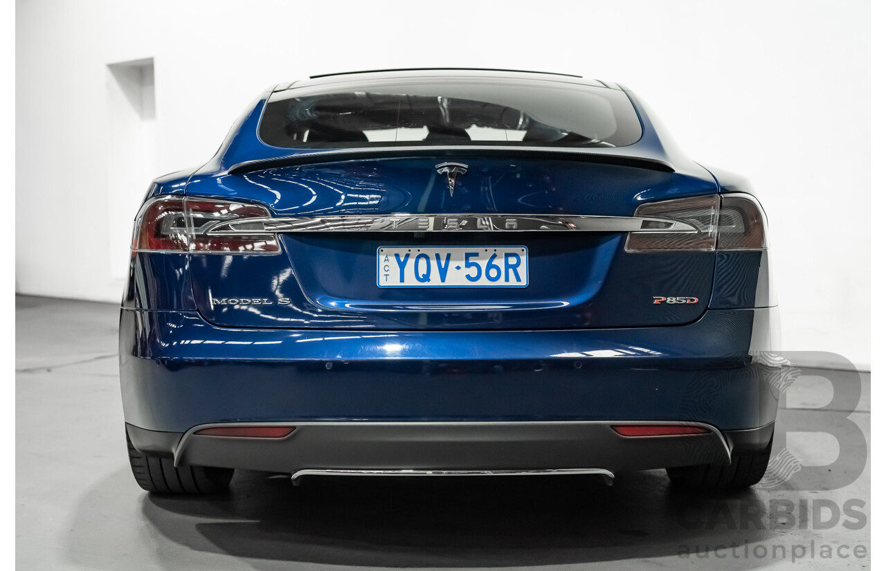 9/2015 Tesla Model S P85D (AWD) 4d Hatchback Deep Blue Metallic - Dedicated Electric with Insane Mode