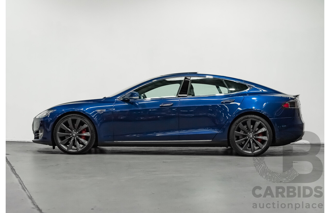 9/2015 Tesla Model S P85D (AWD) 4d Hatchback Deep Blue Metallic - Dedicated Electric with Insane Mode