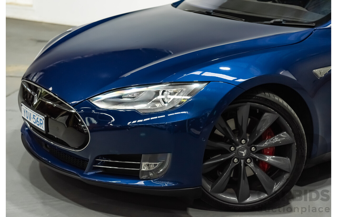 9/2015 Tesla Model S P85D (AWD) 4d Hatchback Deep Blue Metallic - Dedicated Electric with Insane Mode