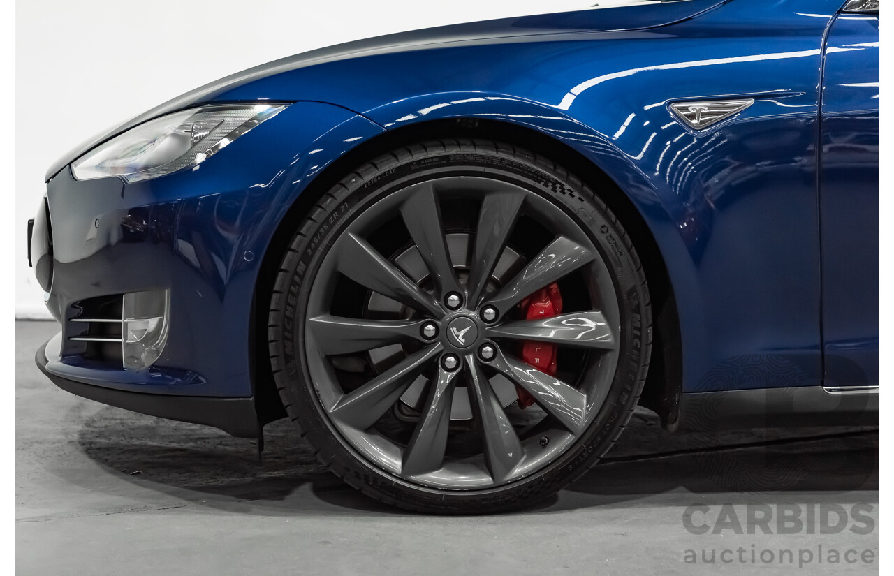 9/2015 Tesla Model S P85D (AWD) 4d Hatchback Deep Blue Metallic - Dedicated Electric with Insane Mode