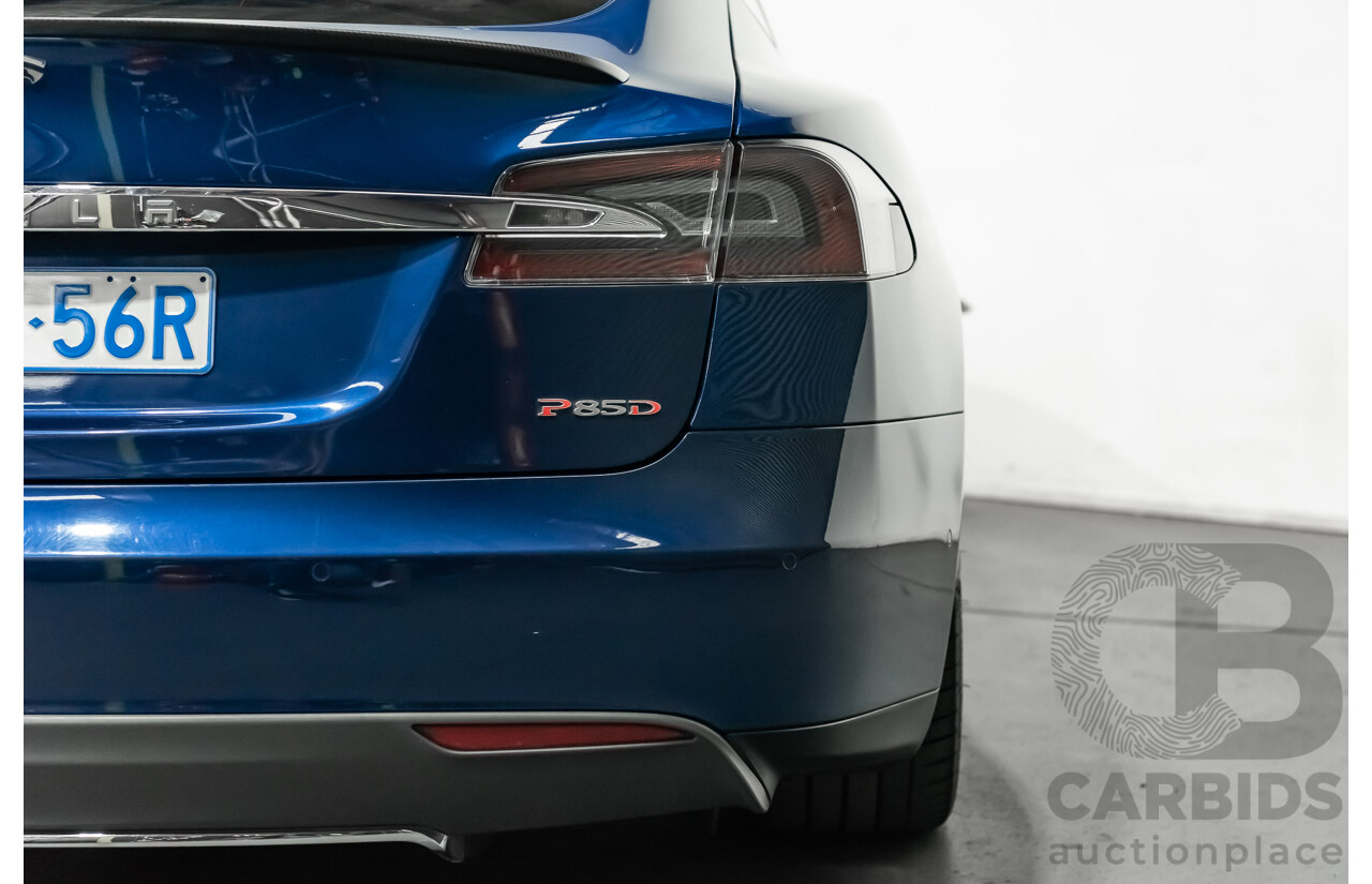 9/2015 Tesla Model S P85D (AWD) 4d Hatchback Deep Blue Metallic - Dedicated Electric with Insane Mode