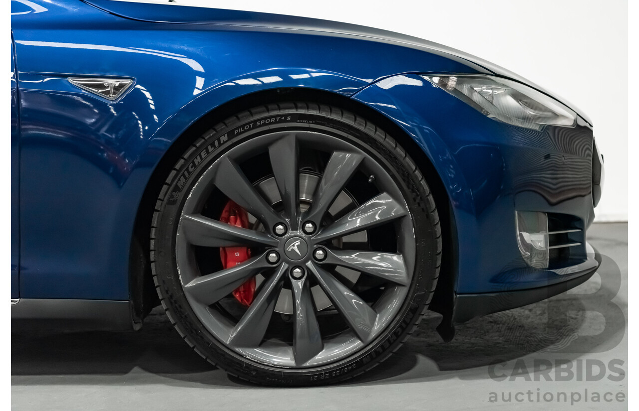 9/2015 Tesla Model S P85D (AWD) 4d Hatchback Deep Blue Metallic - Dedicated Electric with Insane Mode