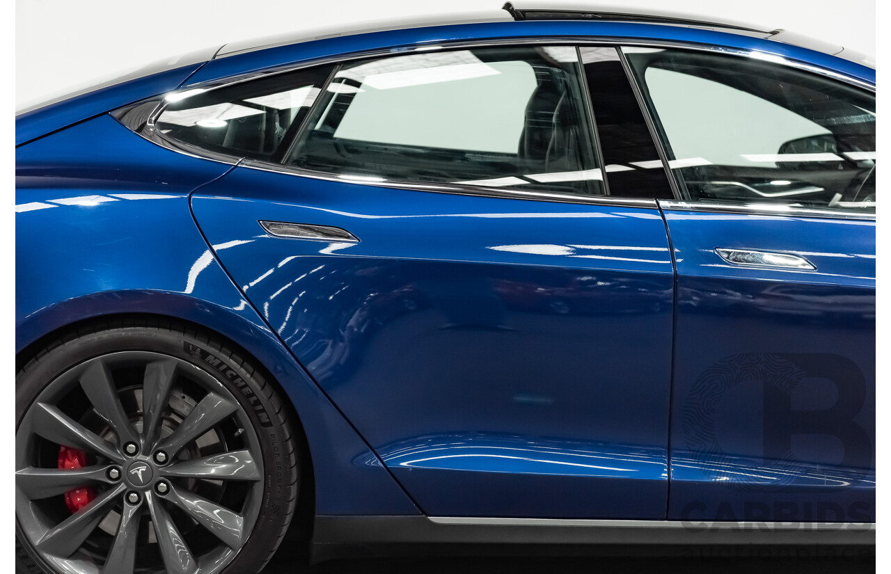 9/2015 Tesla Model S P85D (AWD) 4d Hatchback Deep Blue Metallic - Dedicated Electric with Insane Mode