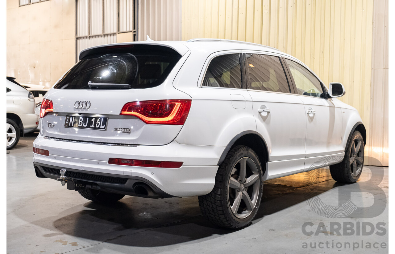 6/2014 Audi Q7 3.0 TDI S-Line Package Quattro (AWD) MY14 4d Wagon White Turbo Diesel 3.0L - 7 Seater