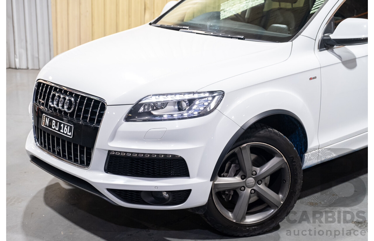 6/2014 Audi Q7 3.0 TDI S-Line Package Quattro (AWD) MY14 4d Wagon White Turbo Diesel 3.0L - 7 Seater