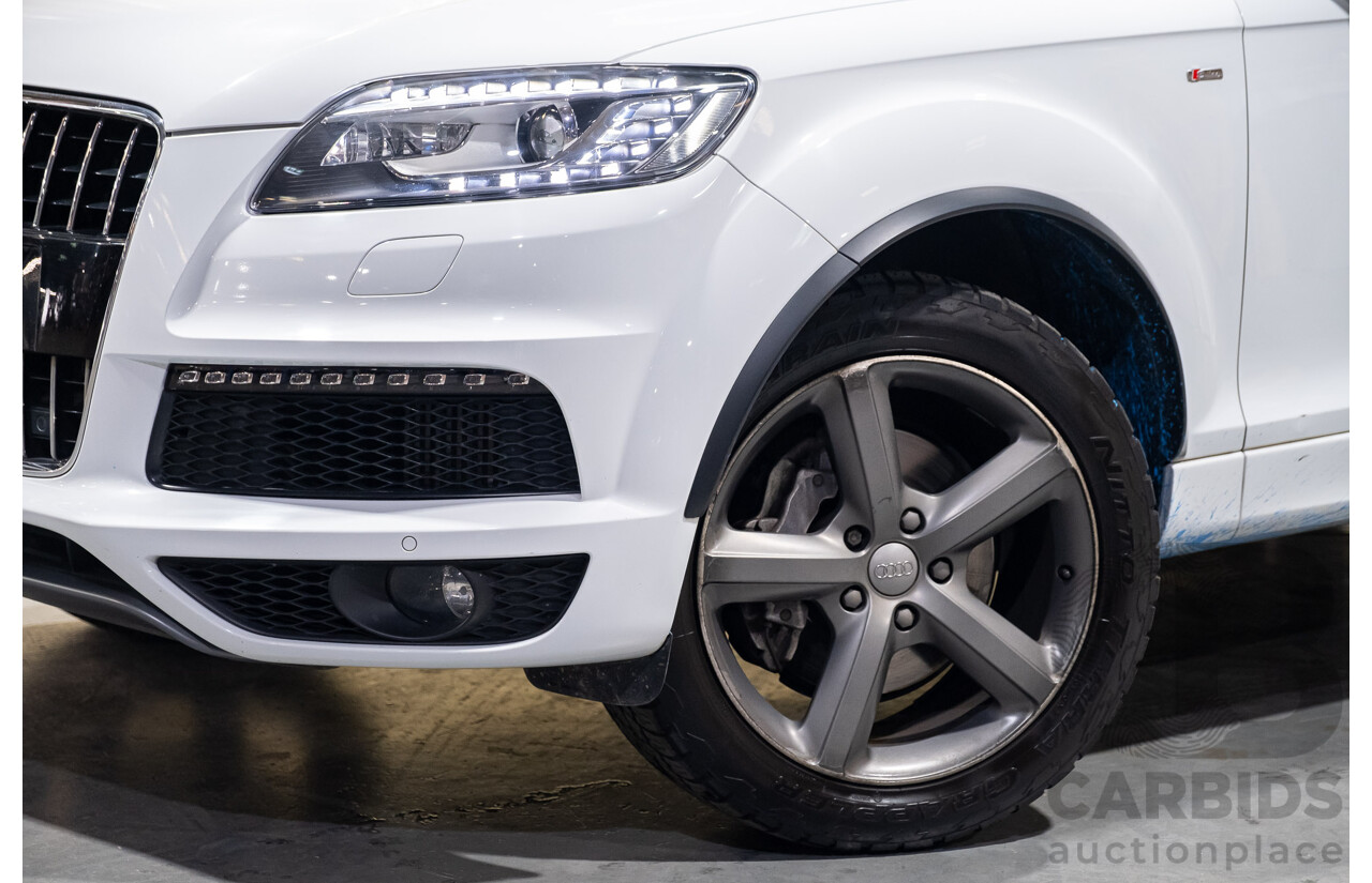 6/2014 Audi Q7 3.0 TDI S-Line Package Quattro (AWD) MY14 4d Wagon White Turbo Diesel 3.0L - 7 Seater