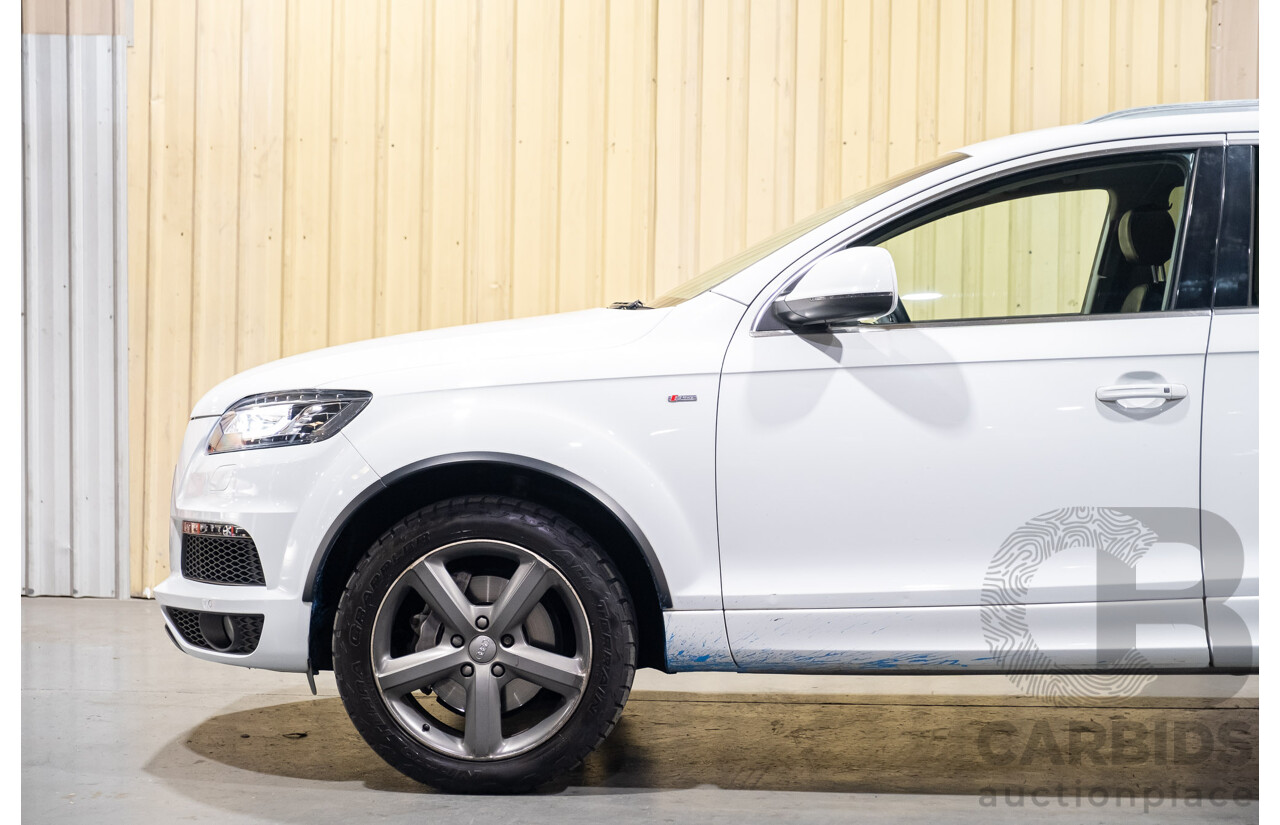 6/2014 Audi Q7 3.0 TDI S-Line Package Quattro (AWD) MY14 4d Wagon White Turbo Diesel 3.0L - 7 Seater