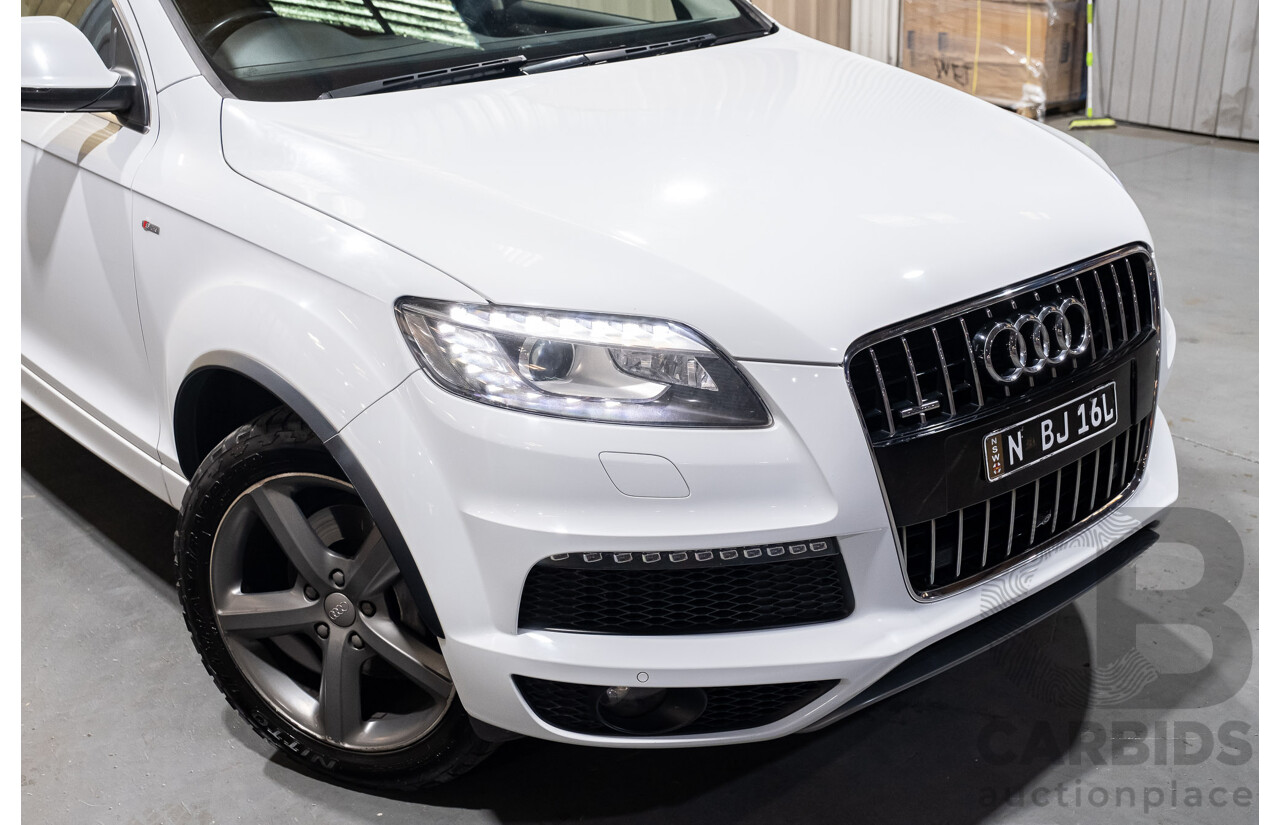 6/2014 Audi Q7 3.0 TDI S-Line Package Quattro (AWD) MY14 4d Wagon White Turbo Diesel 3.0L - 7 Seater