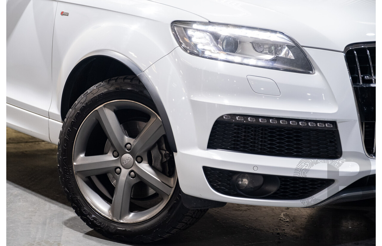 6/2014 Audi Q7 3.0 TDI S-Line Package Quattro (AWD) MY14 4d Wagon White Turbo Diesel 3.0L - 7 Seater