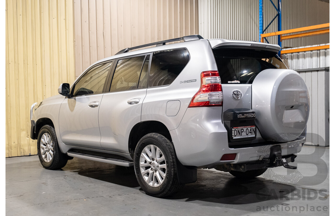02/2017 Toyota Landcruiser Prado Kakadu (4x4) GDJ150R MY17 4d Wagon Premium Silver Turbo Diesel 2.8L - 7 Seater