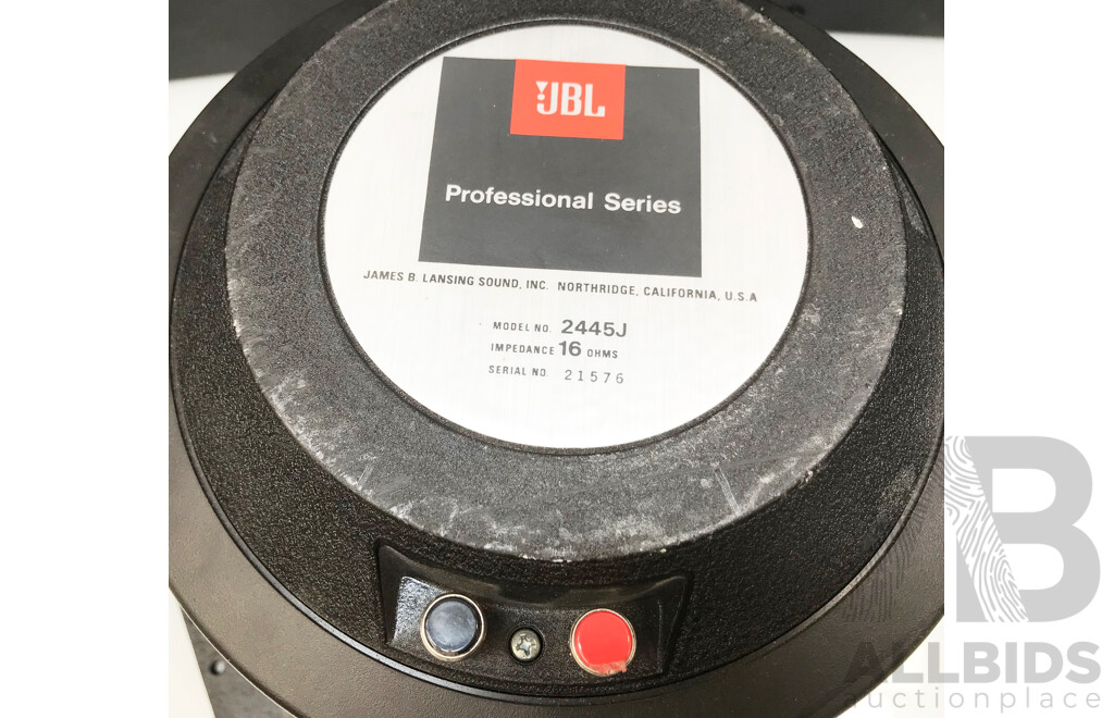 JBL Profession Products Surround Sound Cinema Speakers (Model 8340) and Compression Driver (Model 2445J)  - Lot of 5